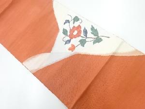 手織り紬花模様織出し名古屋帯